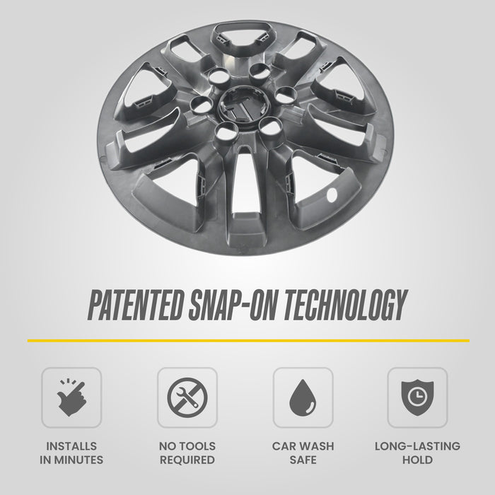 Patented snap-on technology - WSK724-18BLK wheel skin for 2021 Chevrolet Tahoe LS/LT