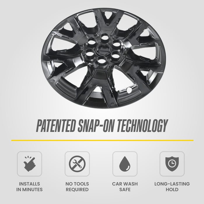 Patented snap-on technology - WSK725-18BLK wheel skin installs in minutes on 2021 GMC Acadia