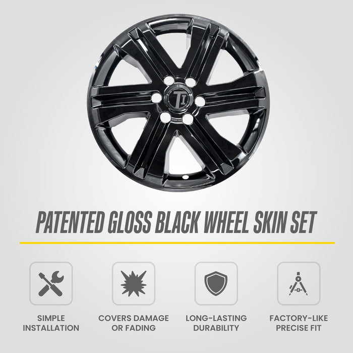 Patented gloss black snap-on wheel skin WSK726-20BLK for 2022 Ford F-150
