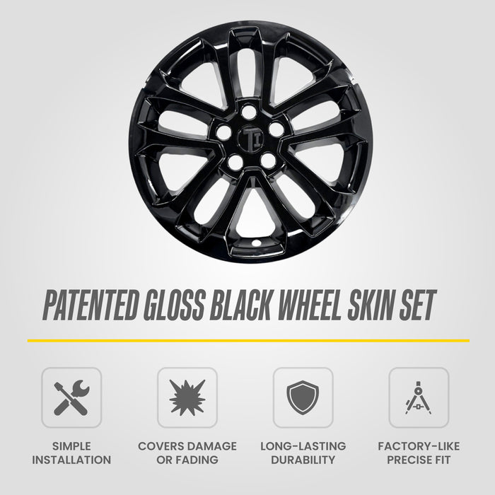 Patented gloss black snap-on wheel skin WSK730-17BLK for 2022 Ford Escape