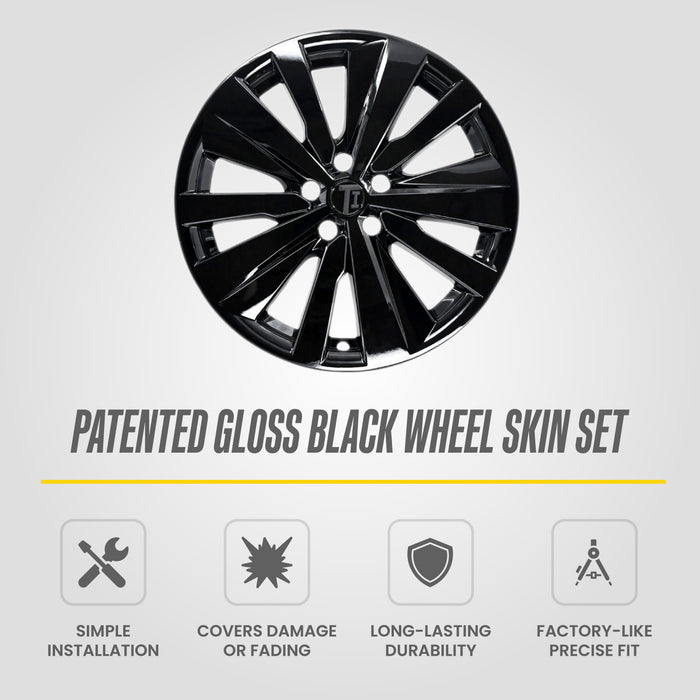 Patented gloss black snap-on wheel skin WSK734-19BLK for 2019 Nissan Altima