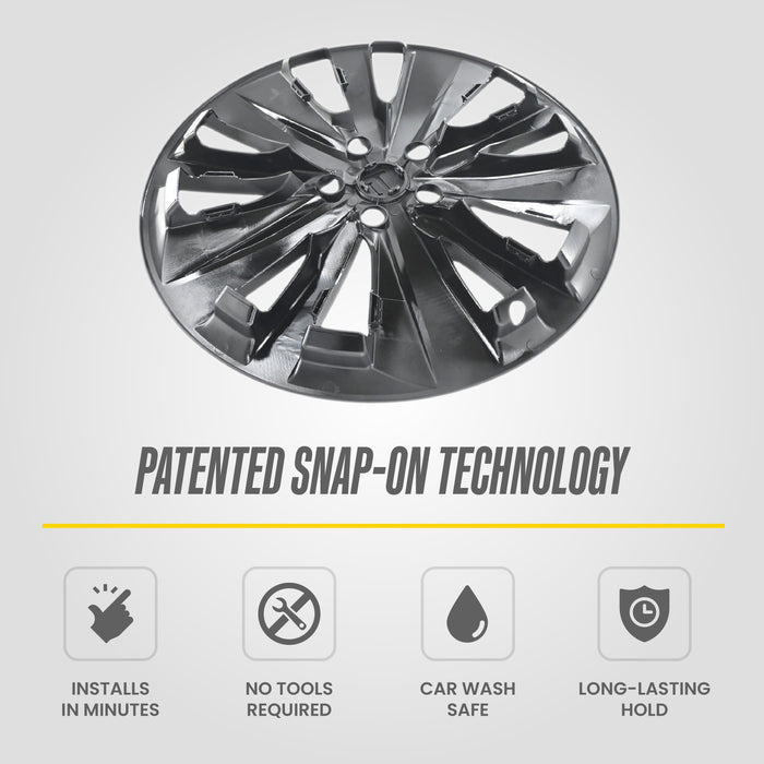 Patented snap-on technology - WSK734-19BLK wheel skin for 2022 Nissan Altima
