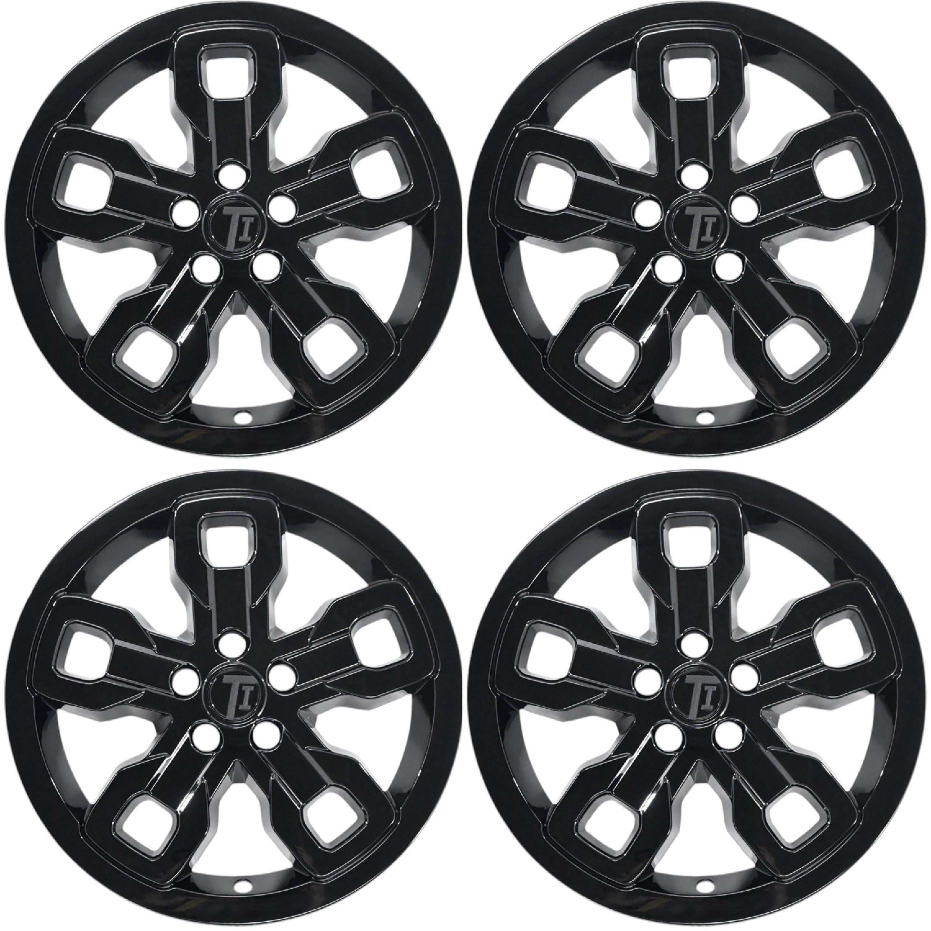 Set of four WSK740-17BLK gloss black 17-inch wheel skins for 2022 Ford Bronco Sport