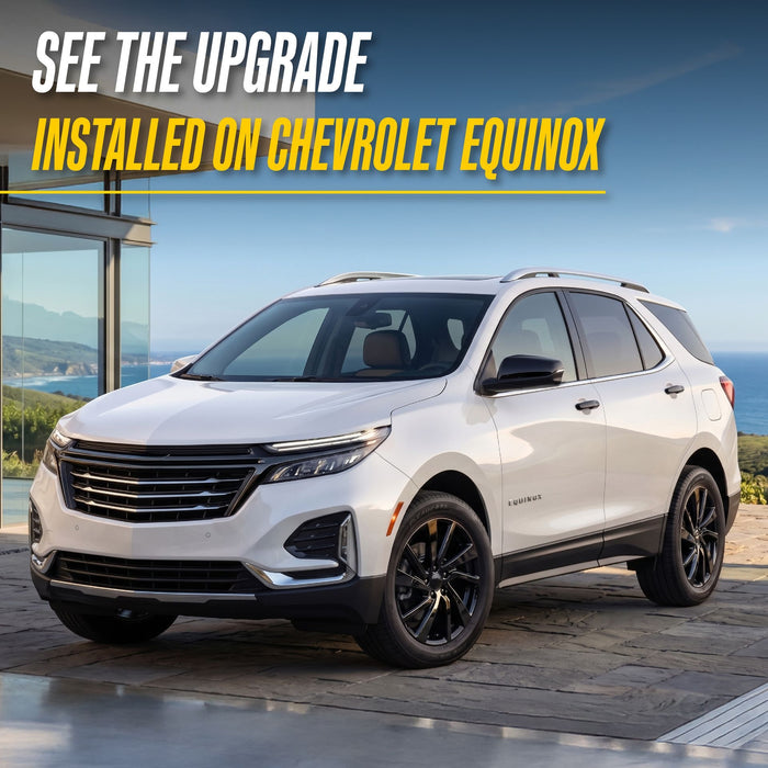 WSK742-18BLK gloss black wheel skins installed on a Chevrolet Equinox