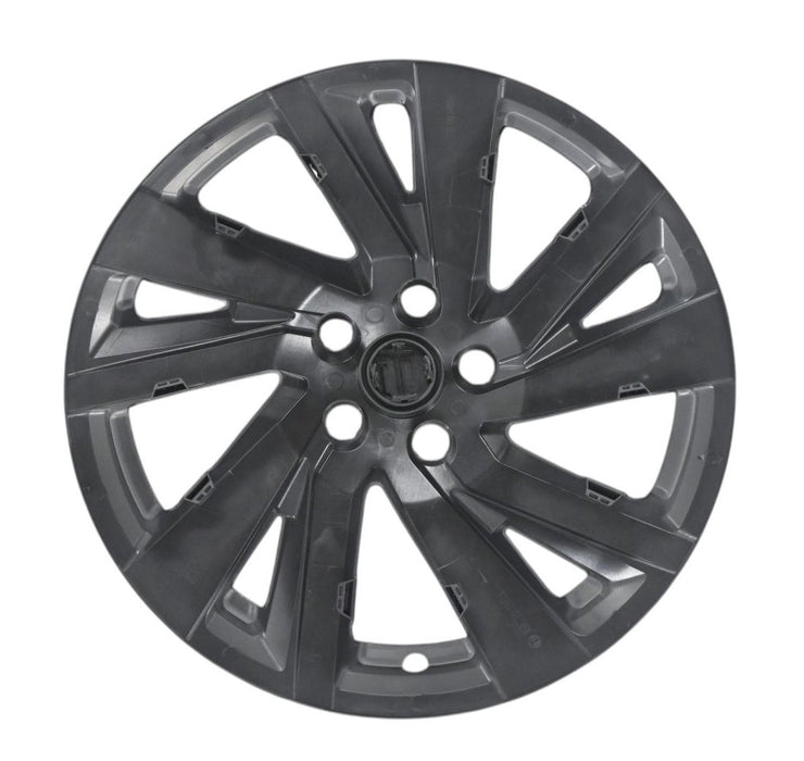 Back of WSK742-18BLK gloss black wheel skins for 2023 Chevrolet Equinox, showing the snap-on clips