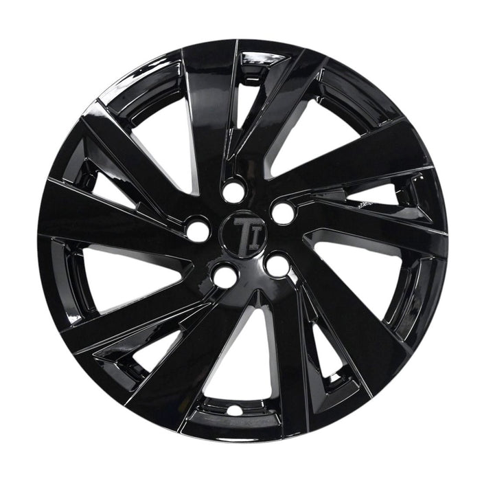 Single WSK742-18BLK gloss black wheel skins for 2024 Chevrolet Equinox, front view