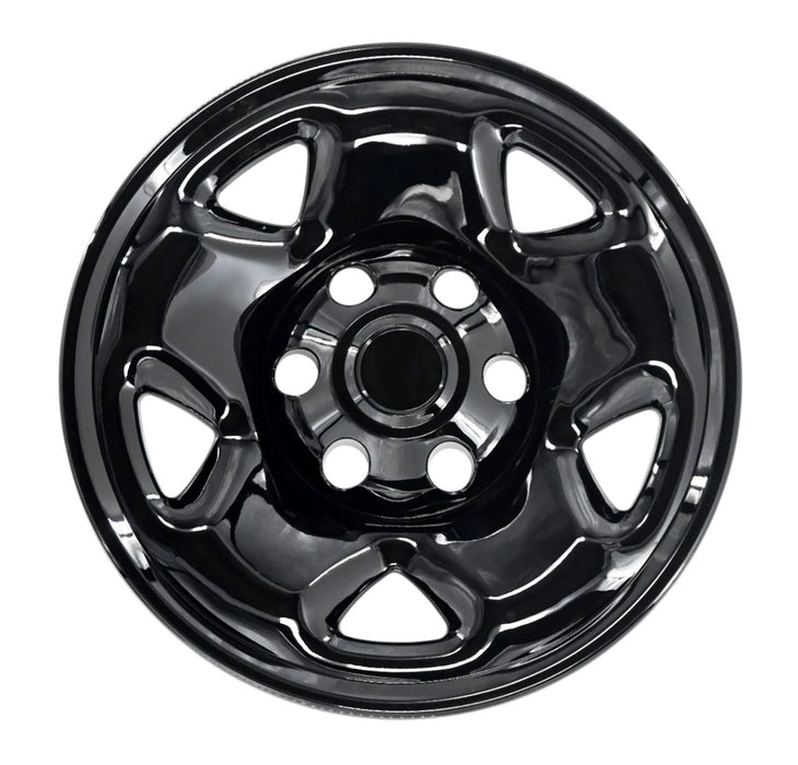 Single WSK744-16BLK gloss black wheel skins for 2013 Toyota Tacoma, front view