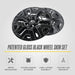 WSK750-17BLK patented gloss black wheel skin set for 2022 Nissan Frontier - feature icons