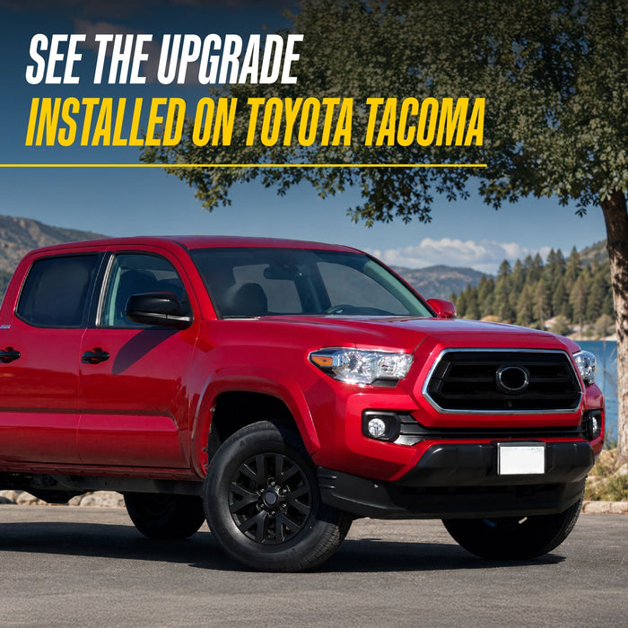 WSK756-16BLK gloss black wheel skins installed on a Toyota Tacoma