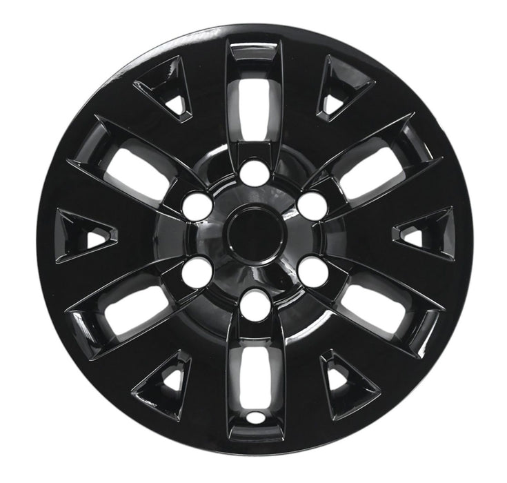 Single WSK756-16BLK gloss black wheel skins for 2021 Toyota Tacoma, front view