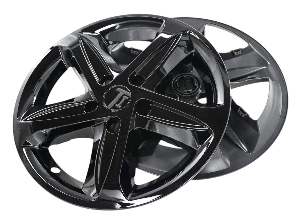 Pair of WSK758-16BLK gloss black wheel skins for 2023 Chevrolet Malibu