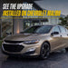 WSK758-16BLK gloss black wheel skins installed on a Chevrolet Malibu
