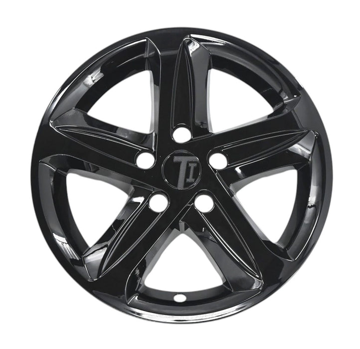 Single WSK758-16BLK gloss black wheel skins for 2025 Chevrolet Malibu, front view