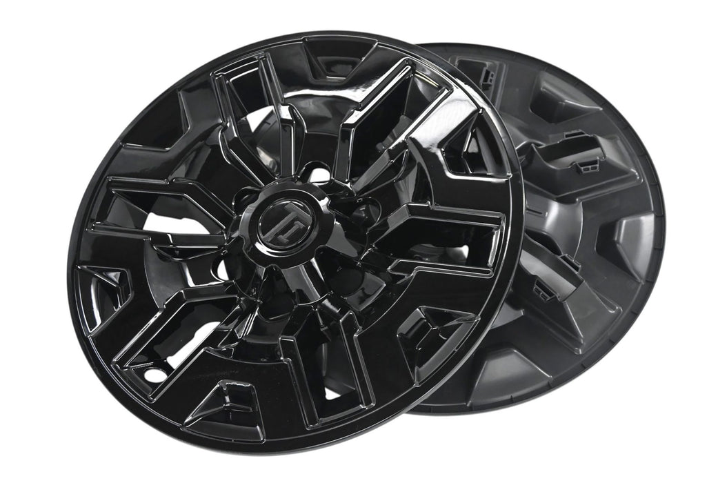 Pair of WSK761-16BLK gloss black wheel skins for 2017 Toyota Tacoma