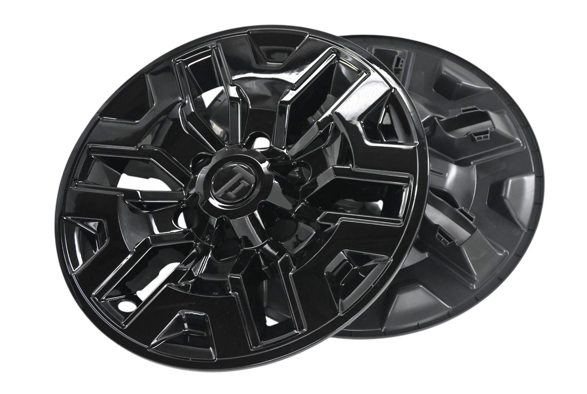 Pair of WSK761-16BLK gloss black wheel skins for 2018 Toyota Tacoma