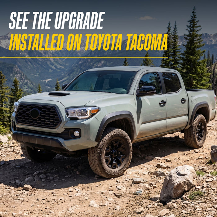 WSK761-16BLK gloss black wheel skins installed on a Toyota Tacoma