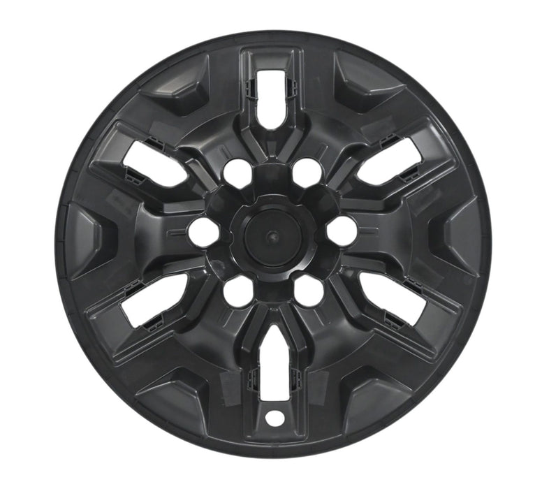Back of WSK761-16BLK gloss black wheel skins for 2017 Toyota Tacoma, showing the snap-on clips