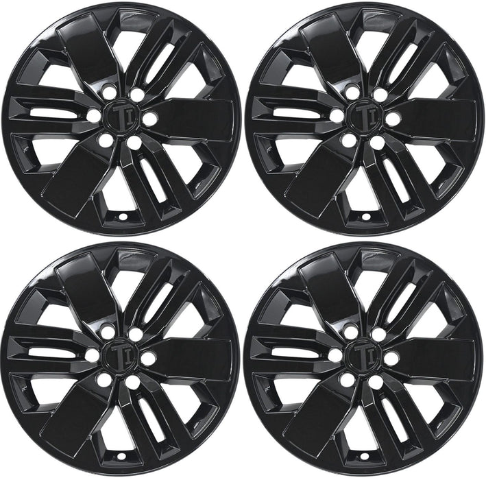 Four WSK816-17BLK gloss black wheel skins from the set for 2025 Nissan Frontier