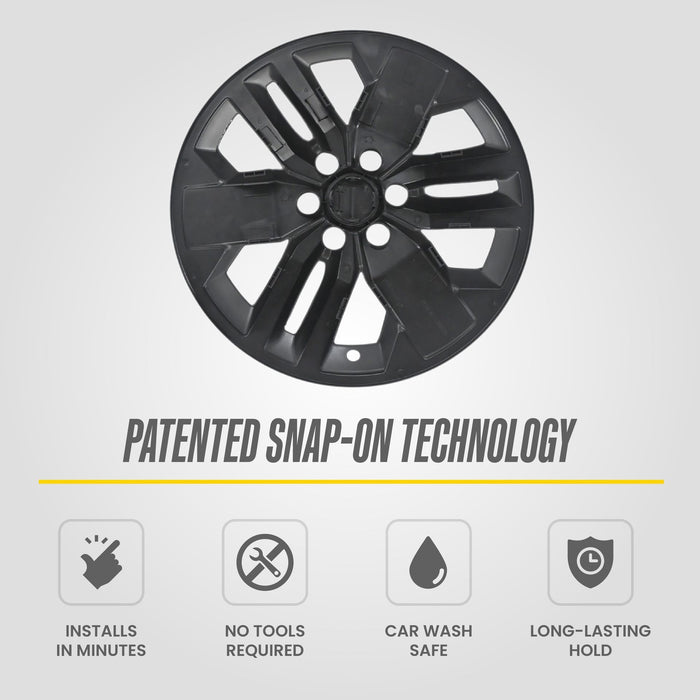 Patented snap-on technology: WSK816-17BLK gloss black wheel skins for 2025 Nissan Frontier