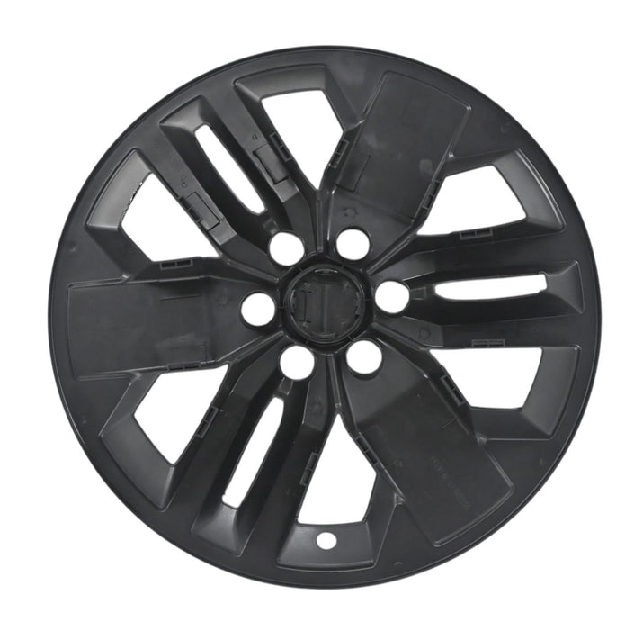 Back of WSK816-17BLK gloss black wheel skins for 2025 Nissan Frontier, showing the snap-on clips