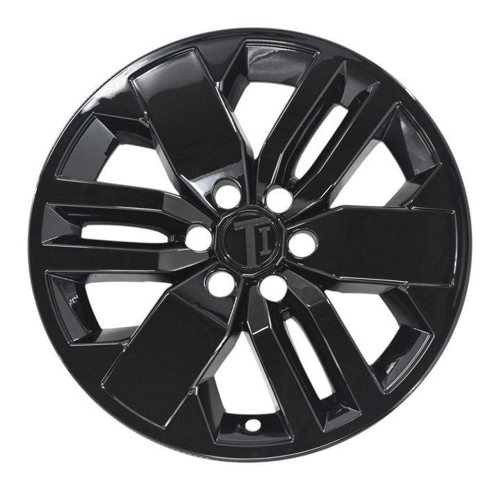 Single WSK816-17BLK gloss black wheel skins for 2025 Nissan Frontier, front view