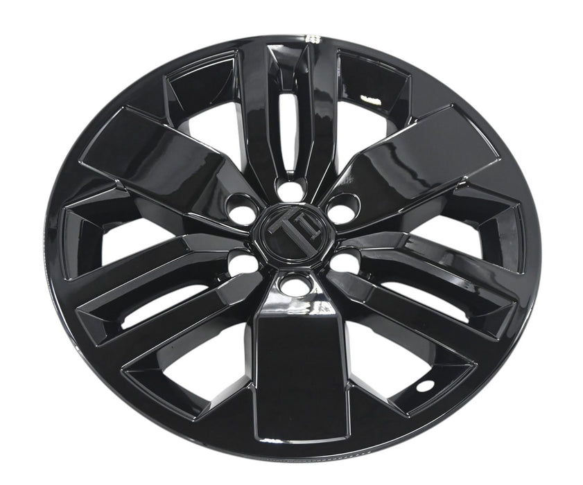 WSK816-17BLK gloss black wheel skins for 2025 Nissan Frontier, angled view