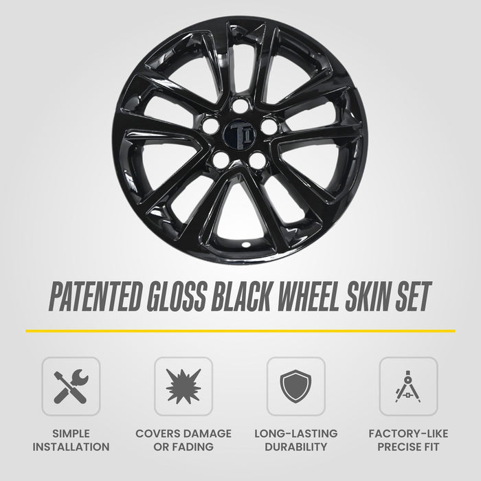 WSK817-17BLK patented gloss black wheel skin set for 2024 Chevrolet Trailblazer - feature icons