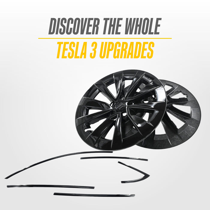 Matching Trim Illusion gloss black upgrades for the 2018 Tesla Model 3