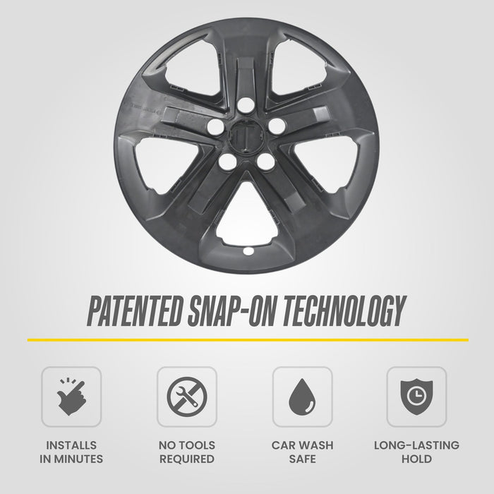 Patented snap-on technology: WSK827-18BLK gloss black wheel skins for 2025 Honda Pilot