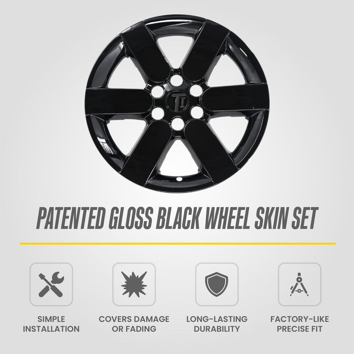 WSK831-19BLK patented gloss black wheel skin set for 2026 Honda Prologue - feature icons