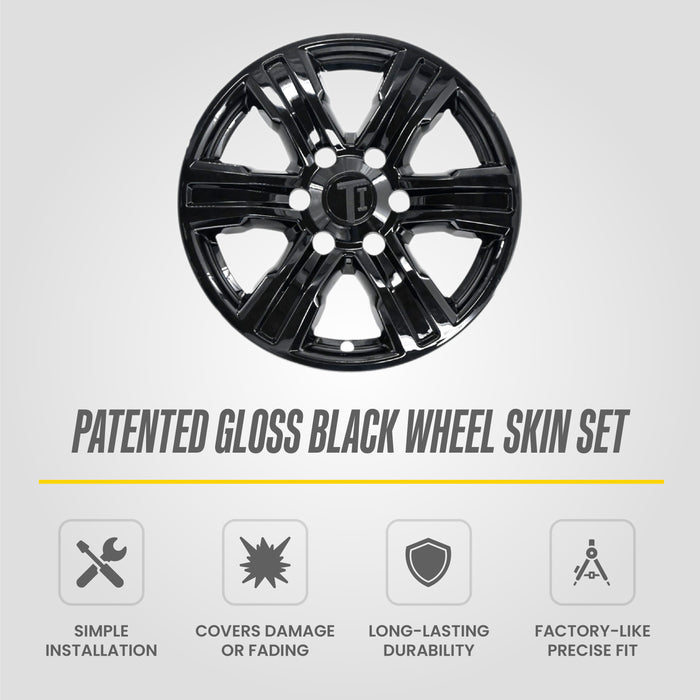 Patented gloss black snap-on wheel skin WSK832-17BLK for 2023 Ford Ranger