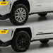Before and after WSK833-17BLK gloss black wheel skins on 2026 Toyota Tacoma factory 17-inch wheels