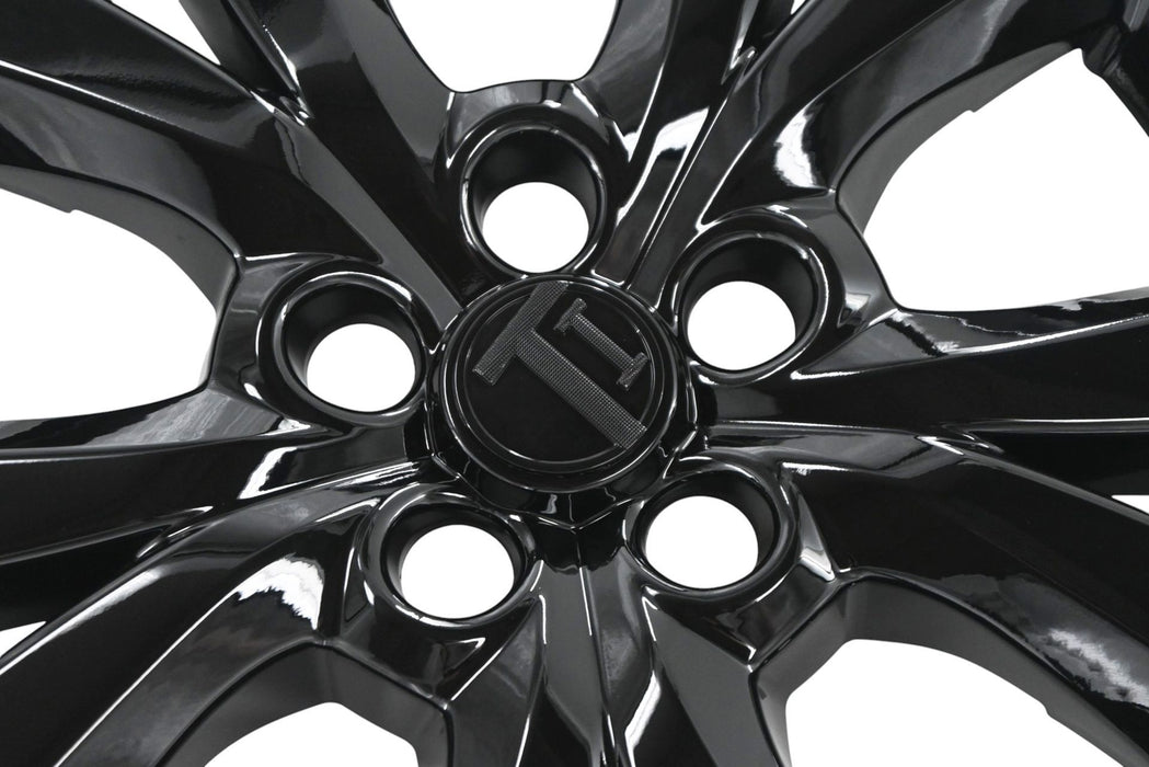 Close-up of WSK840-18BLK gloss black wheel skins for 2024 Mazda CX-30