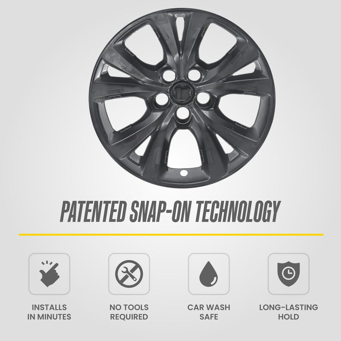 Patented snap-on technology: WSK840-18BLK gloss black wheel skins for 2024 Mazda CX-30