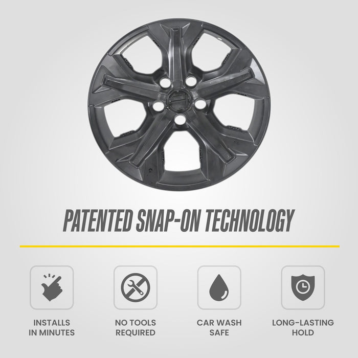 Patented snap-on technology: WSK849-17BLK gloss black wheel skins for 2025 Honda HR-V