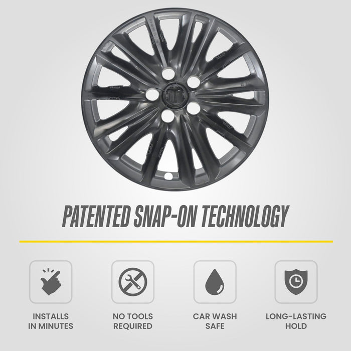Patented snap-on technology: WSK854-17BLK gloss black wheel skins for 2019 Mazda CX-5