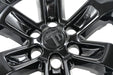 Close-up of WSK857-18BLK gloss black wheel skins for 2022 Ram 1500
