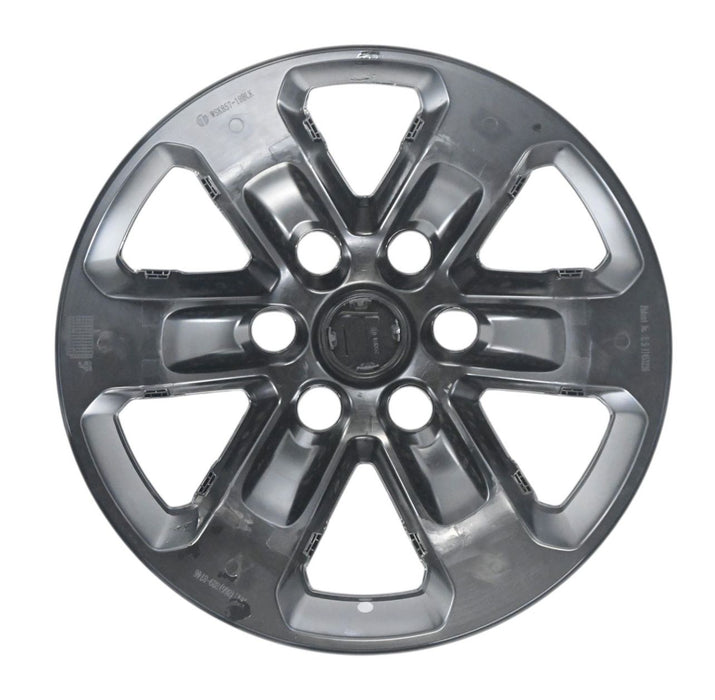 Back of WSK857-18BLK gloss black wheel skins for 2024 Ram 1500, showing the snap-on clips