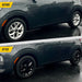 Before and after WSK860-16BLK gloss black wheel skins on 2023 Kia Soul S factory 16-inch wheels