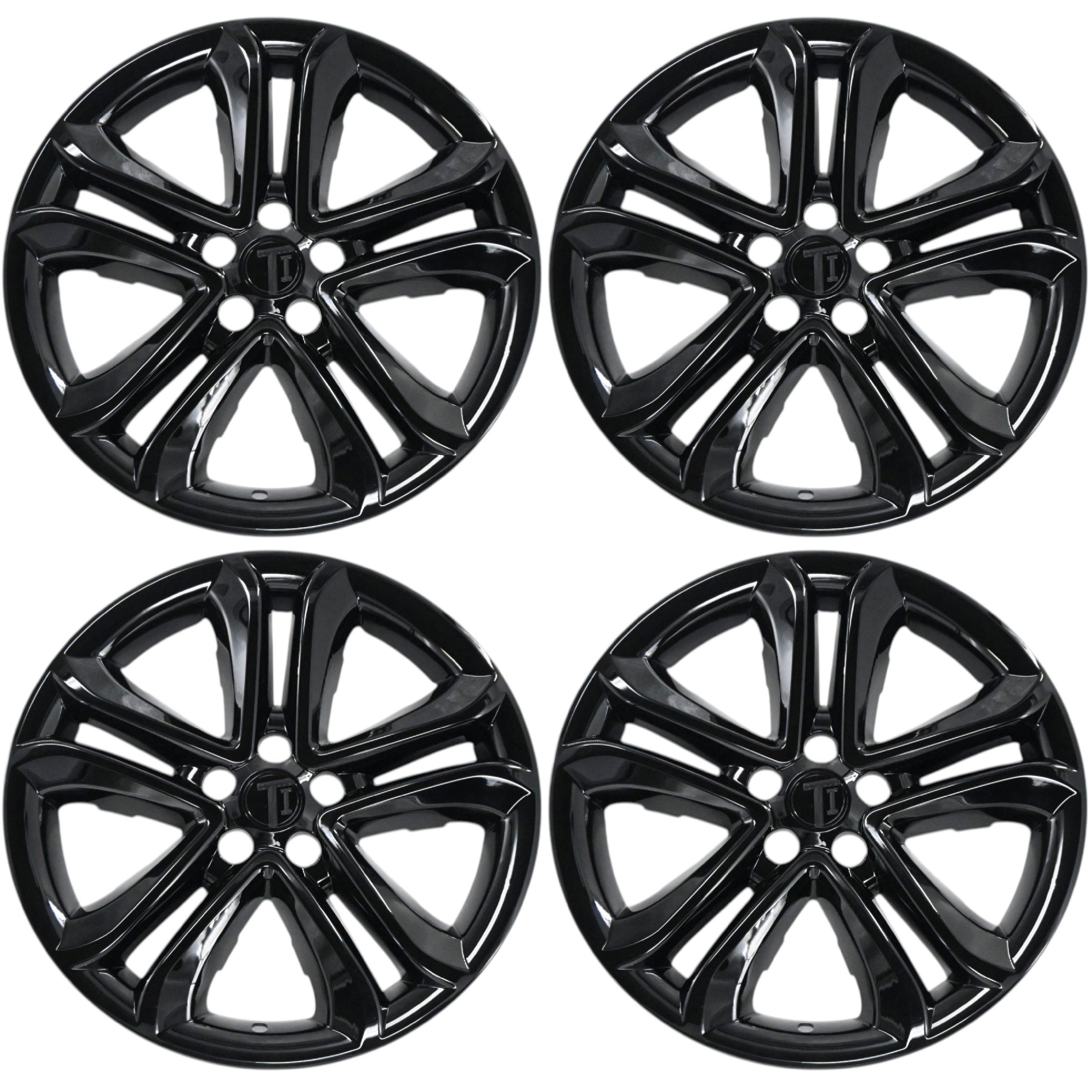 Set of 4 WSK863-18BLK gloss black 18-inch wheel skins for 2021 Ford Edge