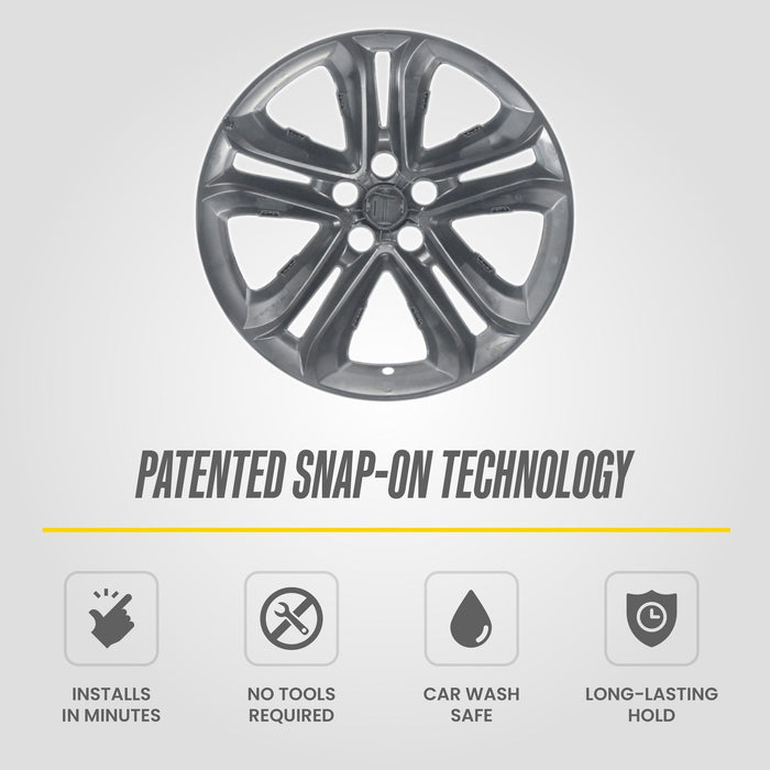 Patented snap-on technology: WSK863-18BLK gloss black wheel skins for 2019 Ford Edge
