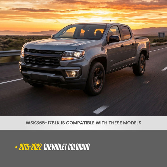WSK865-17BLK compatibility: fits 2015-2022 Chevrolet Colorado, shown on a Chevrolet Colorado