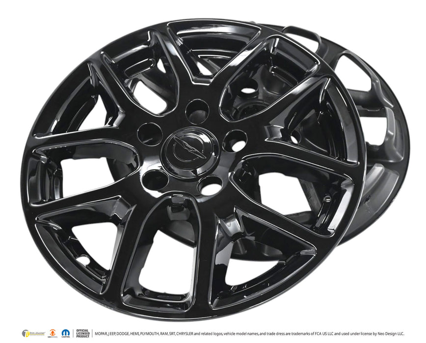 Pair of WSK867-17BLK gloss black wheel skins for 2020 Chrysler Pacifica