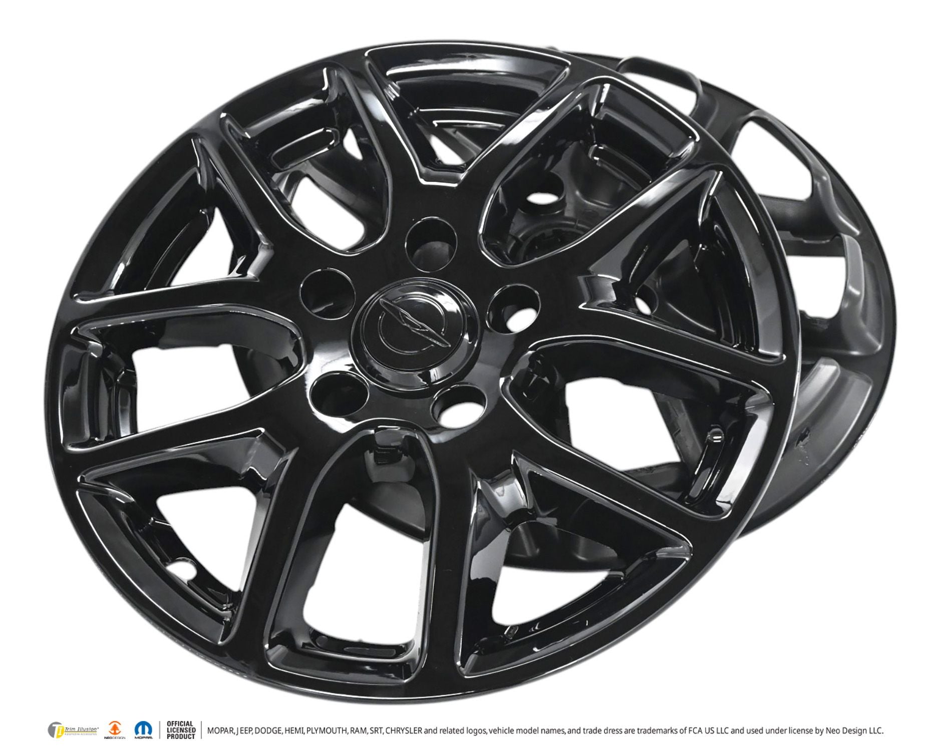 Pair of WSK867-17BLK gloss black wheel skins for 2024 Chrysler Pacifica