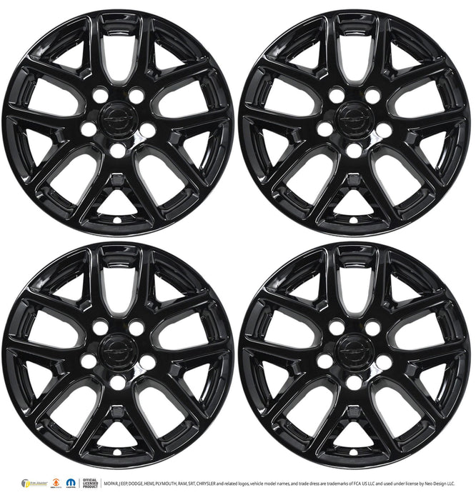 Four WSK867-17BLK gloss black wheel skins from the set for 2026 Chrysler Pacifica