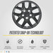 Patented snap-on technology: WSK867-17BLK gloss black wheel skins for 2026 Chrysler Pacifica