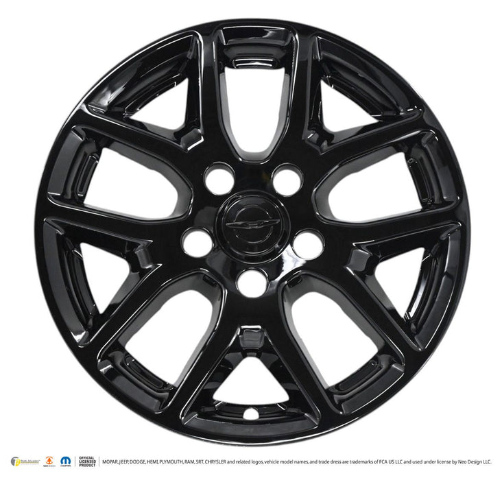 Single WSK867-17BLK gloss black wheel skins for 2020 Chrysler Pacifica, front view