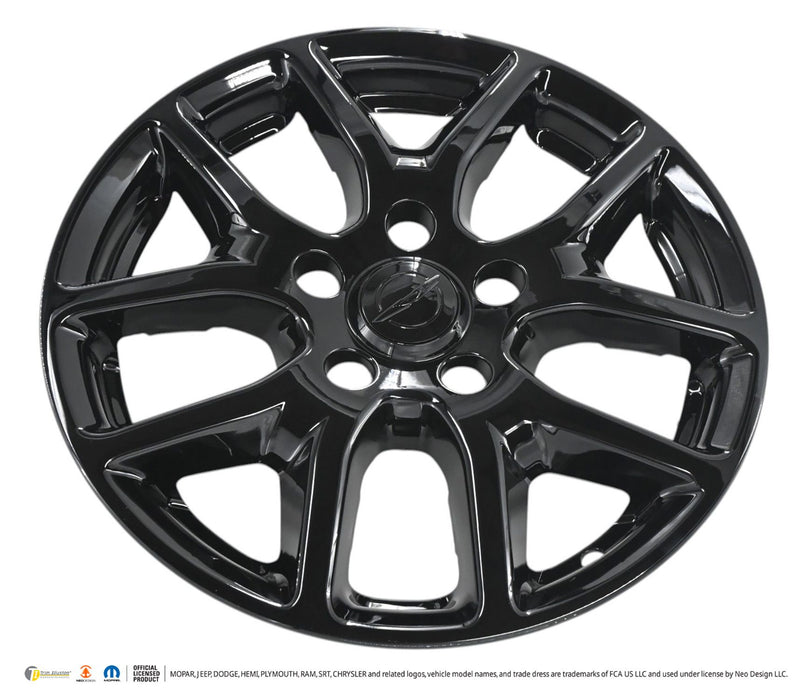 WSK867-17BLK gloss black wheel skins for 2026 Chrysler Pacifica, angled view