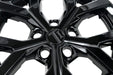 Close-up of WSK881-18BLK gloss black wheel skins for 2025 Jeep Grand Cherokee