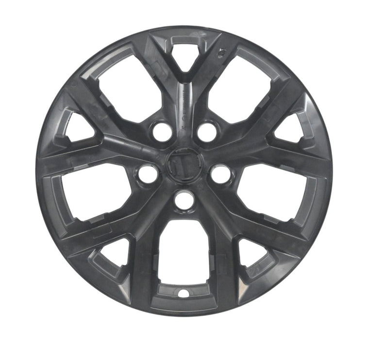 Back of WSK881-18BLK gloss black wheel skins for 2022 Jeep Grand Cherokee, showing the snap-on clips